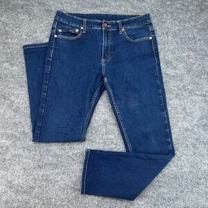 Mugsy Fultons Jeans Mens 32x32 Blue Slim Straight Stretch Denim